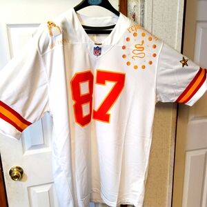 T Swiftie KC 87 White Custom Away Jersey Theme (Reputation) With Anklet …